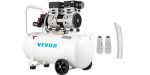 Compresseur d’air sans huile 50 L 750 W 230 V 8 bar 2 manomètres débit 170 L/min 1450 tr/min sur roues