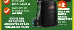 Broyeur de végétaux électrique 2800 W 44 mm 2 sacs 60 L inversion rotor 240 V – image 6