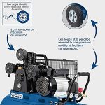 Compresseur d’air 400 V cuve 100 L 10 bar tri-cylindres entraînement par courroie 550 L/min – image 9