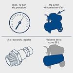 Compresseur d’air 50 L 10 bar 2200 W bicylindre aspiration 412 L/min lubrification à l’huile – image 9
