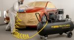 Compresseur d’air 200 L 3000 W 10 bars à courroie sur roues – image 9