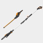 Taille-haie télescopique sur batterie 45 cm avec élagueuse sur perche 20 cm perche 1,8–2,3 m – image 1