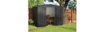Abri de jardin métal 4,37 m² acier galvanisé portes coulissantes ventilation toit renforcé