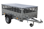 Remorque benne basculante UNITRAILER Garden Trailer 230 KIPP 230×125 cm, PTAC 750 kg, ridelles grillagées + bâche plate – image 12