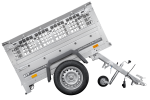 Remorque benne basculante UNITRAILER Garden Trailer 150 KIPP 150×106 cm, PTAC 750 kg, bâche plate grise + roue jockey – image 16
