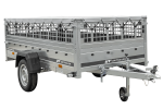 Remorque sur ressorts UNITRAILER Garden 264/R KIPP 264x125 ridelles grillagées châssis H-0 bâche grise 750 kg – image 1