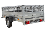 Remorque sur ressorts UNITRAILER Garden 264/R KIPP 264x125 ridelles grillagées châssis H-0 bâche grise 750 kg – image 11