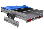Remorque à un essieu sur ressorts UNITRAILER Garden 265/R KIPP 264x150 châssis H-0 bâche bleue – image 7