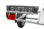 Remorque porte-moto UNITRAILER RIDER 1 2256×1110 mm, PTAC 350–450 kg, rail acier, non freinée – image 9