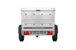 Remorque un essieu 150x106 UNITRAILER GARDEN 150 KIPP ridelles supplémentaires capot aluminium PTAC 750 kg – image 17