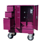 Malle de concours Midi Pourpre 137,5x100x60 cm acier laqué 2 selles 3 tiroirs – image 4