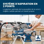 Scie à onglets radiale filaire 1600 W Ø216 mm aspiration 2 points - 2x lame de scie – image 5