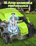 Scarificateur électrique 2 en 1 33 cm avec réglage de profondeur 4 positions et bac 55 L – image 5