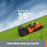 Robot tondeuse connecté 1000 m² WiFi Bluetooth 18 cm