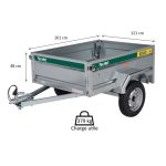Remorque bagagère BJ1.61 500 kg 161x121x48 cm – image 2