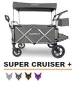 Chariot de jardin pliable 75 kg avec toit et frein