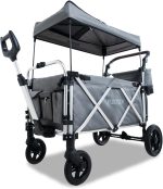 Chariot de jardin pliable 75 kg avec toit et frein