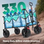 Chariot de jardin pliable 220 L avec 4 roues – image 4