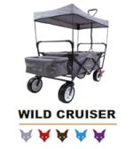 Chariot de jardin pliable 75 kg avec toit et frein