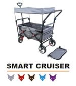 Chariot de jardin pliable 75 kg avec toit et frein