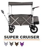 Chariot de jardin pliable 75 kg avec toit et frein