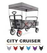 Chariot de jardin pliable 75 kg avec toit et frein