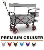 Chariot de jardin pliable 75 kg avec toit et frein