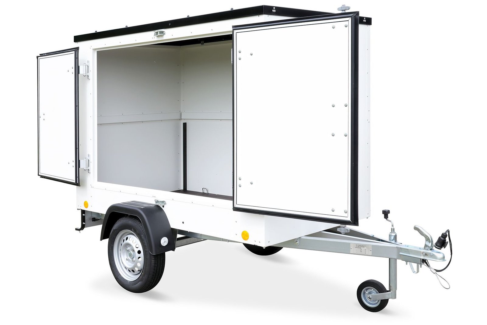 Remorque fourgon TPV KT-EU2 750 kg blanche avec double porte à droite