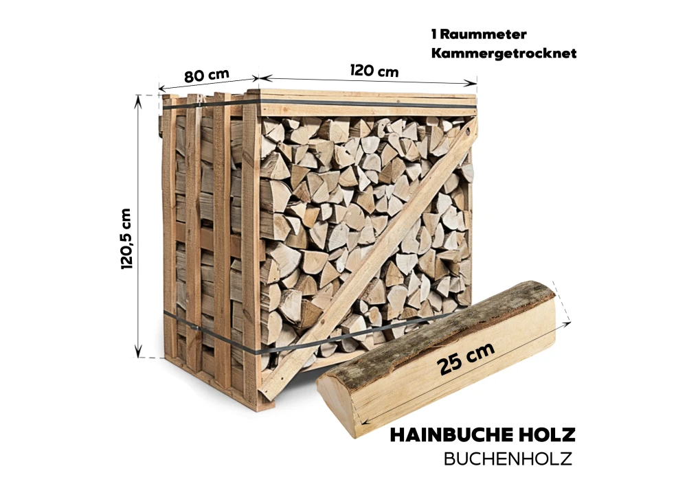 Bois de chauffage charme et hêtre 2 RM – bûches 33 cm