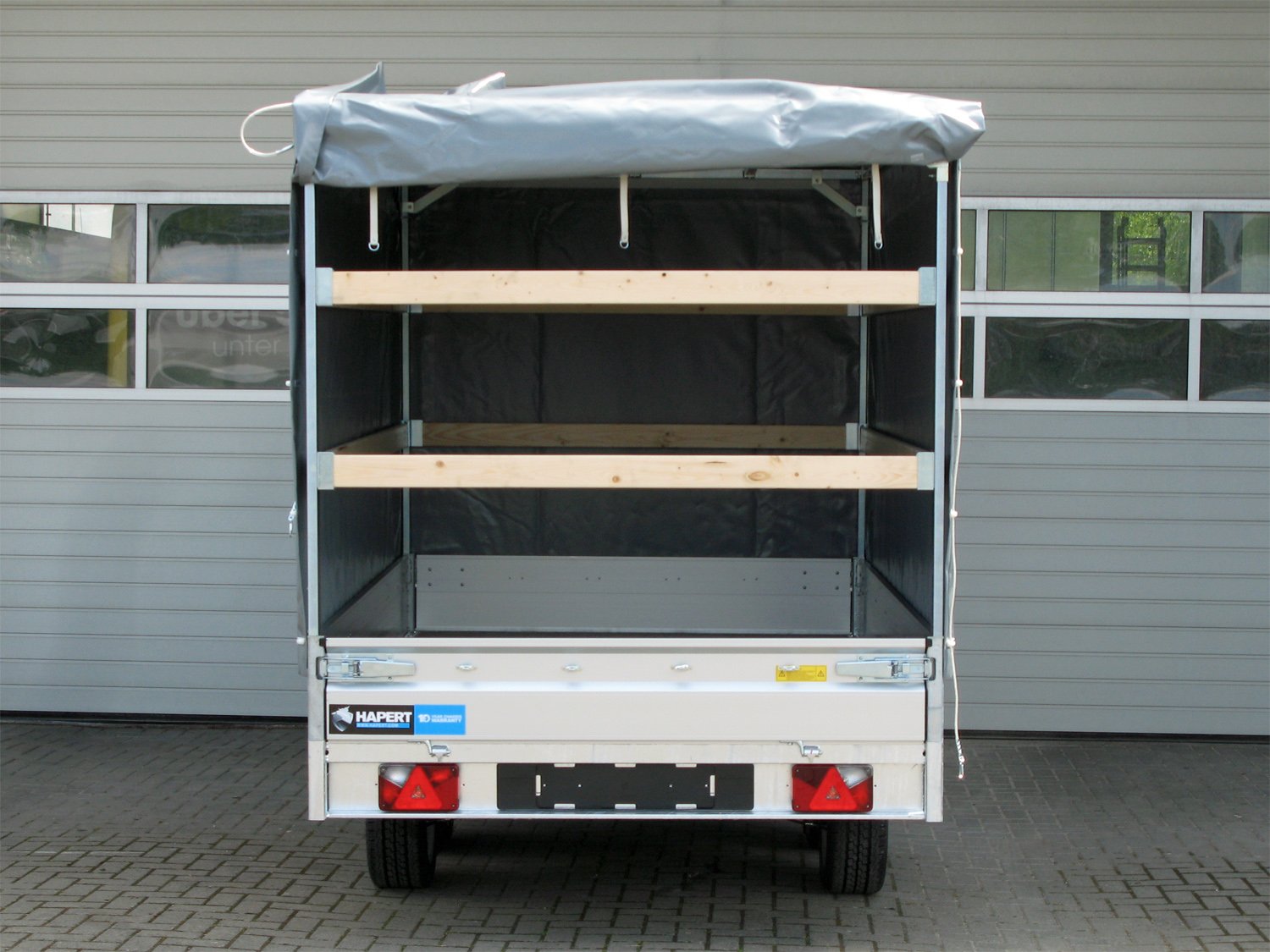 Remorque plateau Hapert Azure H-2 2700 4050 × 2000 mm avec bâche haute 2000 mm