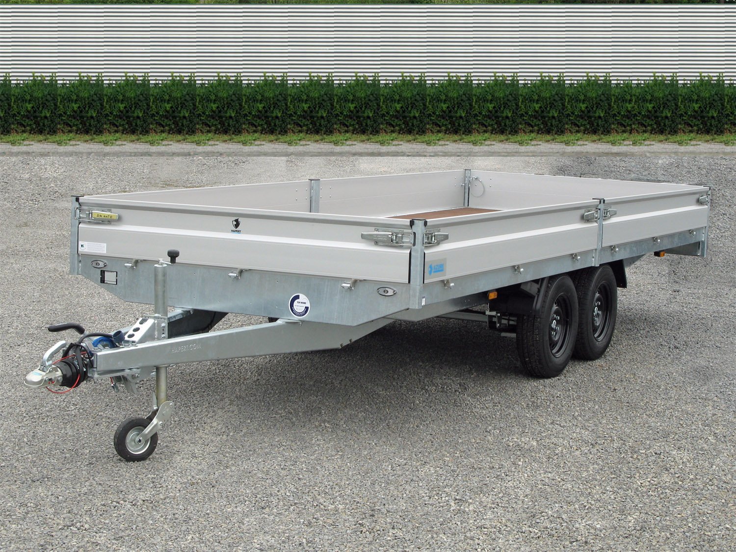 Remorque plateau Hapert Azure H-2 3500 6050 × 2000 mm avec suspension parabolique