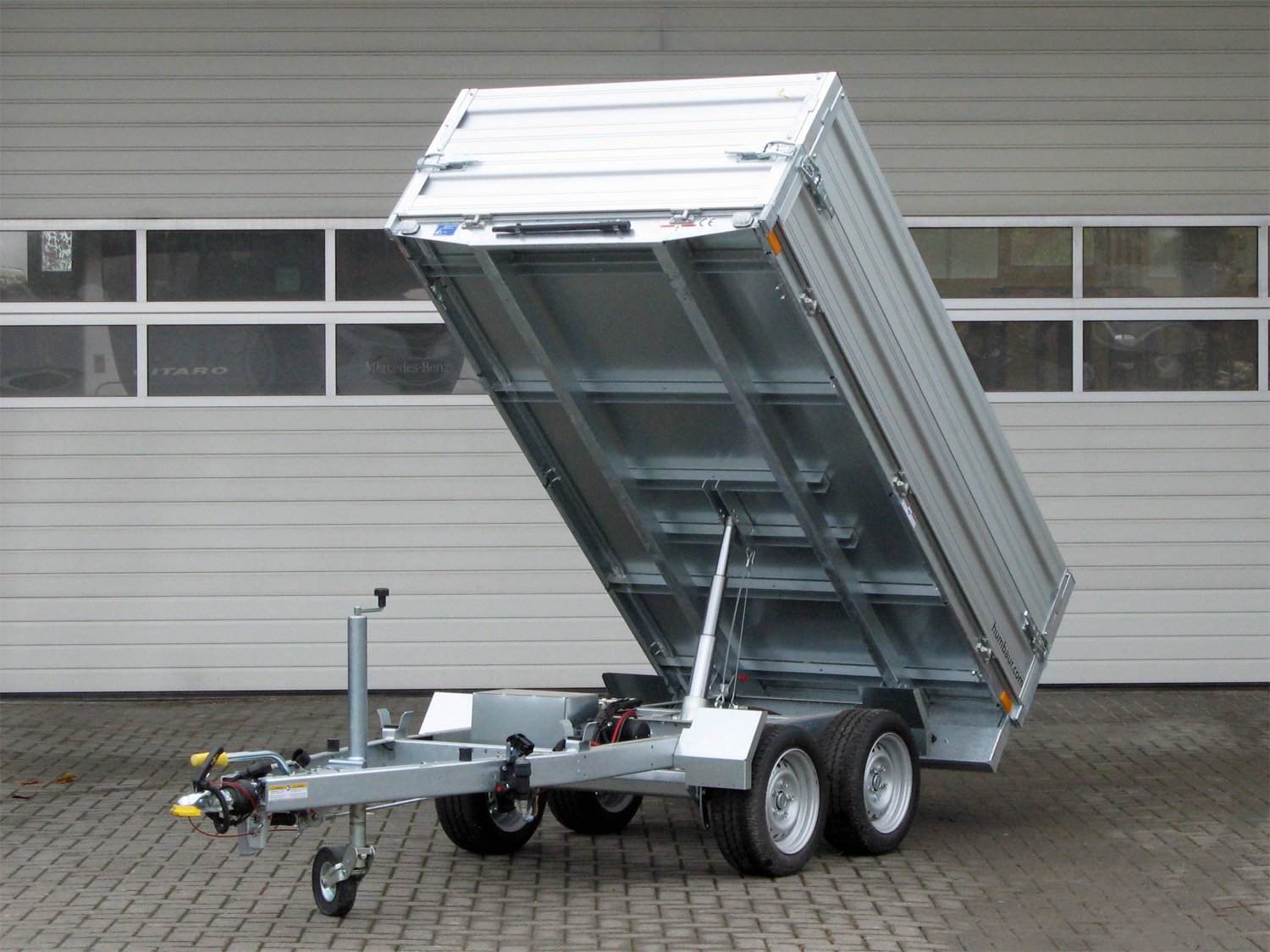 Remorque benne arrière Humbaur HUK 272715 avec pompe électrique et rehausse