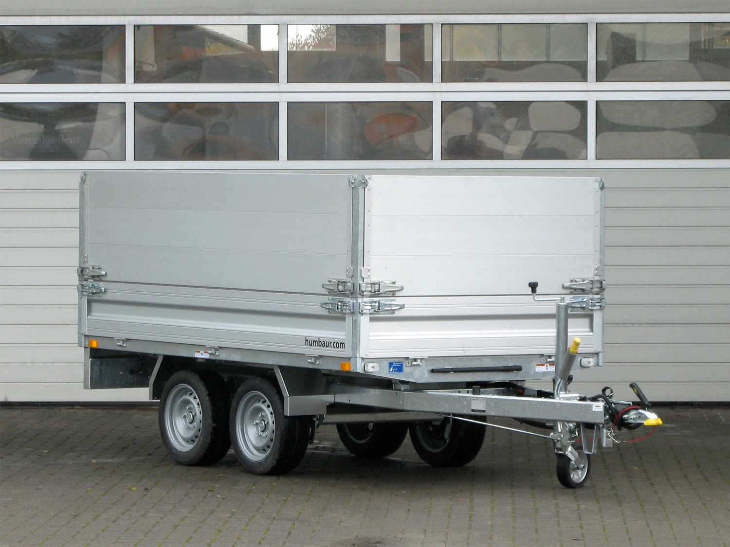 Remorque benne arrière Humbaur HUK 303117 aluminium avec pompe électrique et rehausse 350 mm