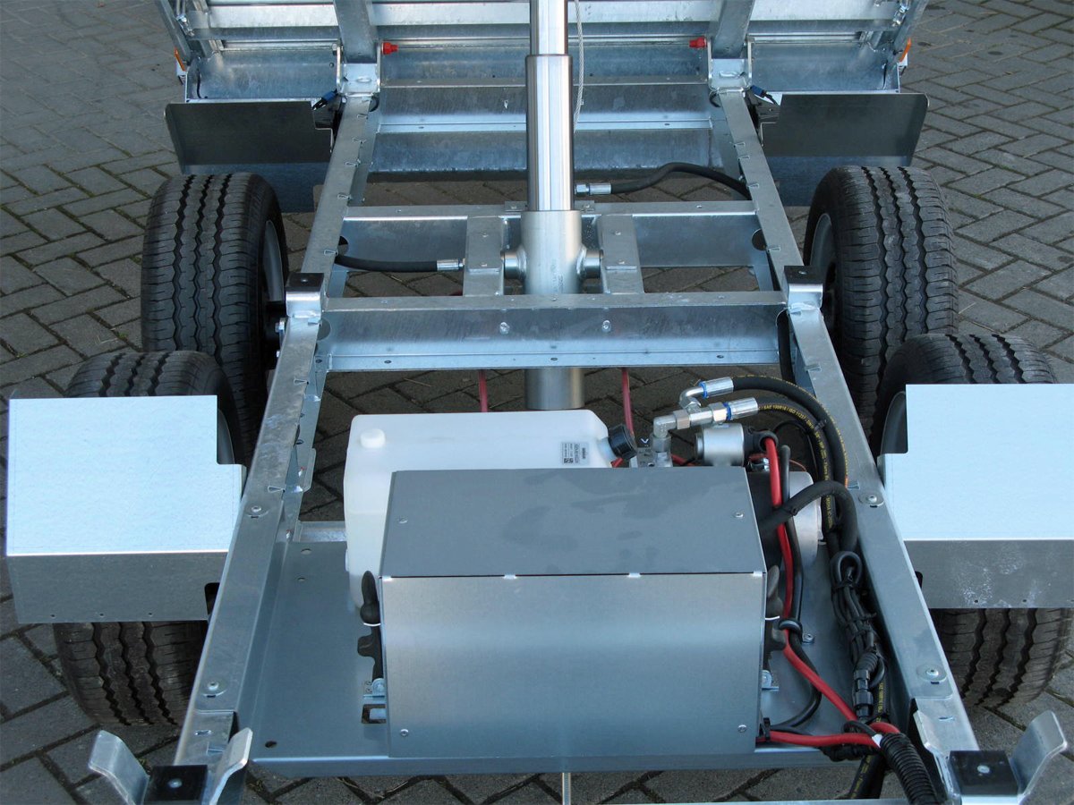 Remorque benne arrière Humbaur HUK 303117 aluminium avec pompe électrique et rehausse 350 mm