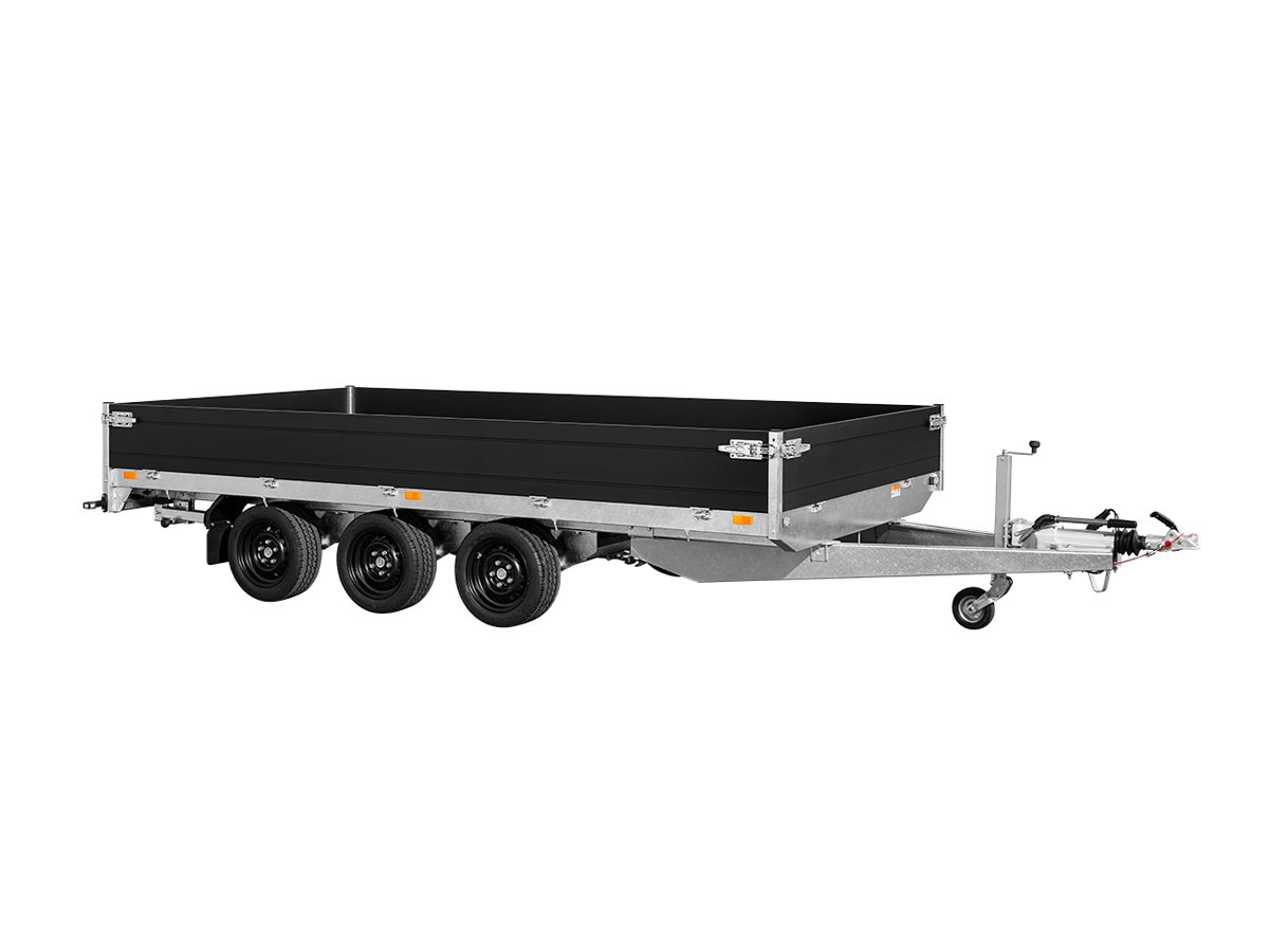 Remorque plateau Saris PL 506 224 3500 3 HD Heavy Duty à trois essieux