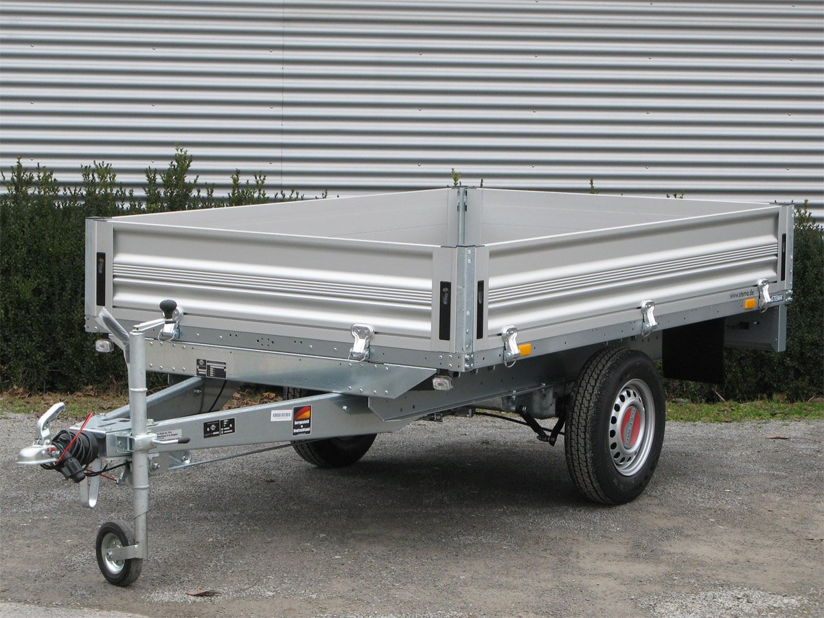 Remorque plateau STEMA SH O2 10-25-15.1 1000 kg à ridelles aluminium