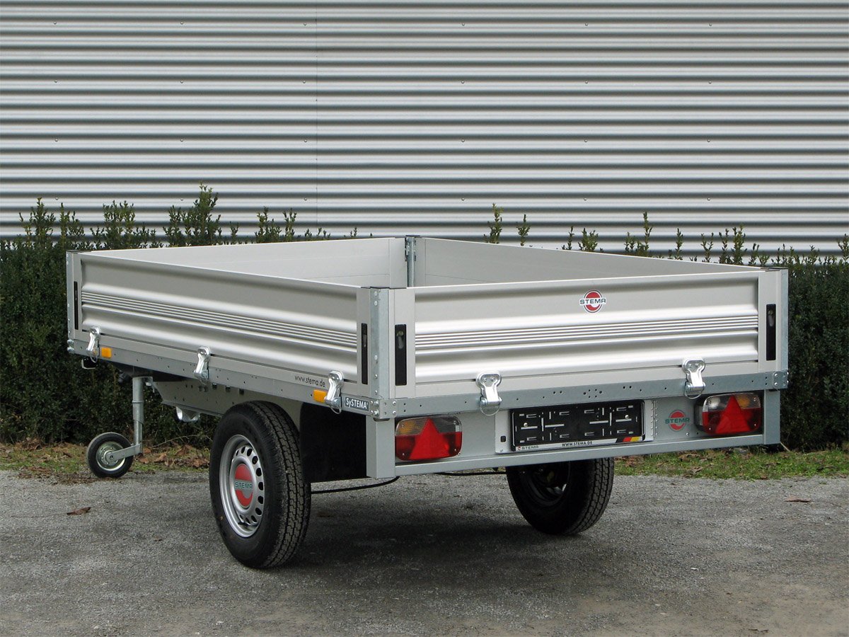 Remorque plateau STEMA SH O2 10-25-15.1 1000 kg à ridelles aluminium