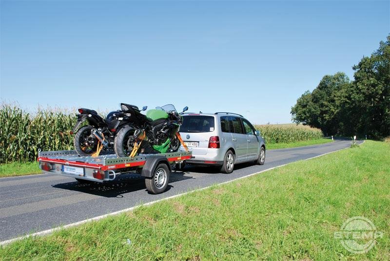 Remorque porte-motos STEMA STM O2 8.5-21-13.1 rouge