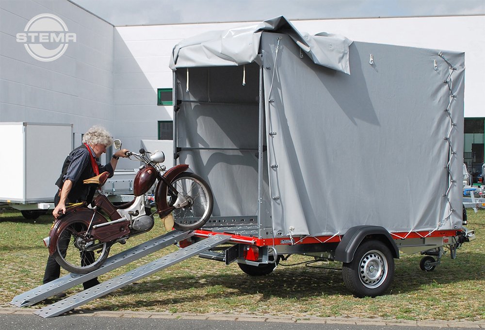 Remorque porte-motos STEMA STM O2 10-21-13.1 100 km/h rouge